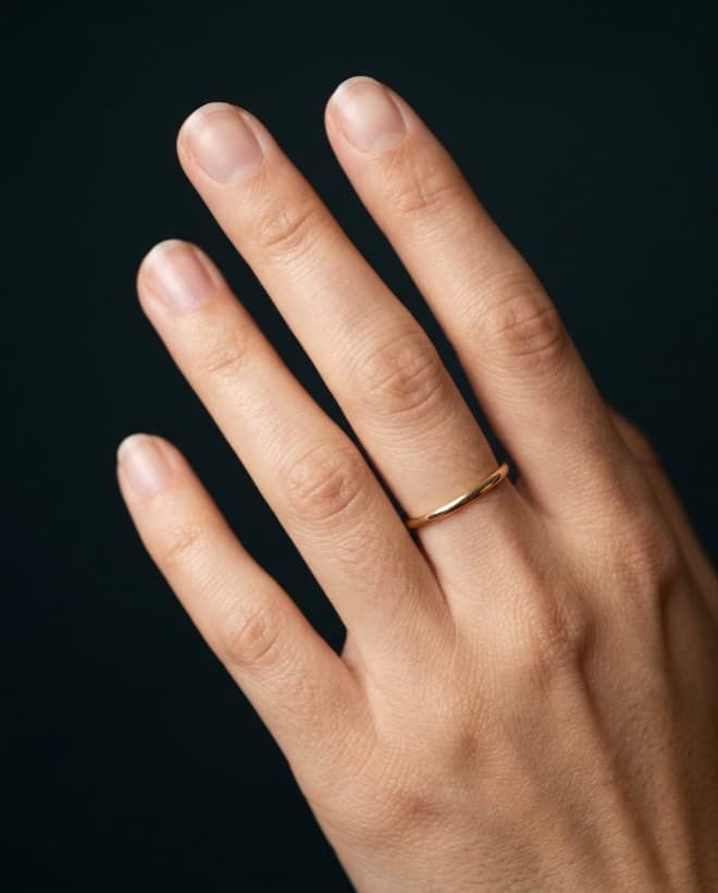 Hand before a virtual nail try-on